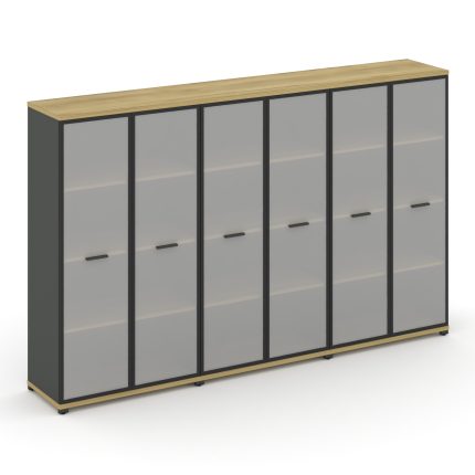 Concept Шкаф 3 широкие секции, 4 ниши CN.STS-436 RMB A Дуб Винченцо/Антрацит/Металл Антрацит/Сатин 2