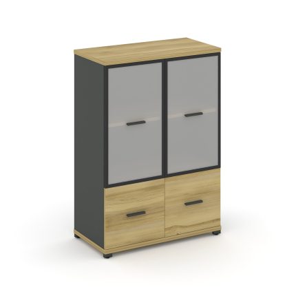 Concept Шкаф 1 широкая секция, 3 ниши CN.STS-312 RMB A Дуб Винченцо/Антрацит/Металл Антрацит/Сатин 8