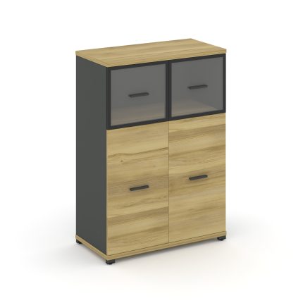 Concept Шкаф 1 широкая секция, 3 ниши CN.STS-314 RPB A Дуб Винченцо/Антрацит/Металл Антрацит/Прозрач