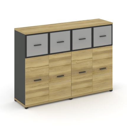 Concept Шкаф 2 широкие секции, 3 ниши CN.STS-324 RMB A Дуб Винченцо/Антрацит/Металл Антрацит/Сатин 1