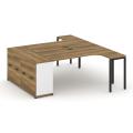 Эргономичные рабочие станции F2F с опорными тумбами/шкафами